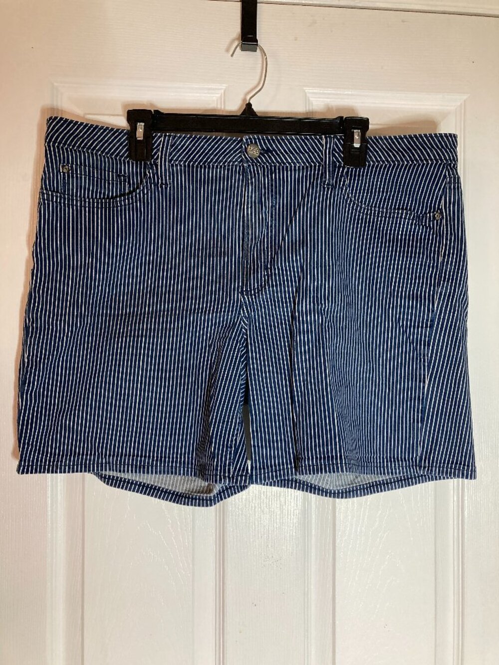LEE Navy and White Striped Women’s Shorts 18